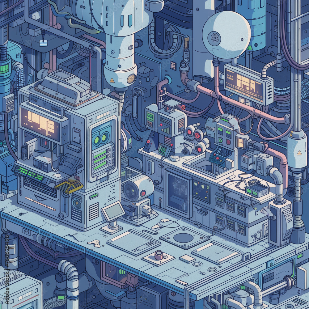Poster a close-up of an electronic circuit board with various components, including a processor