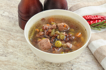 Soup with lentil and chicken