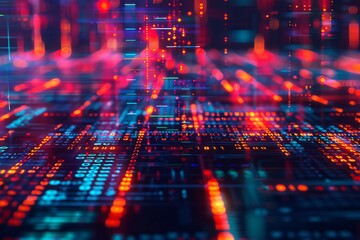 Fototapeta premium Intricate display of smart contract code, emphasizing the sophistication and utility of blockchain in legal and financial agreements.