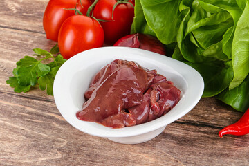 Raw chicken liver for cooking