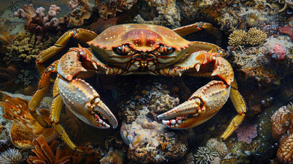 Crab on Coral Reef Painting