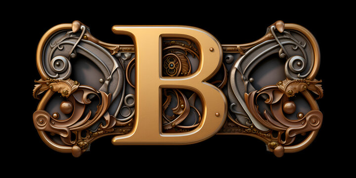 wrought gates, letter, Alphabet amp Letter B B logo Monogram, Fire Letter B, Generative AI