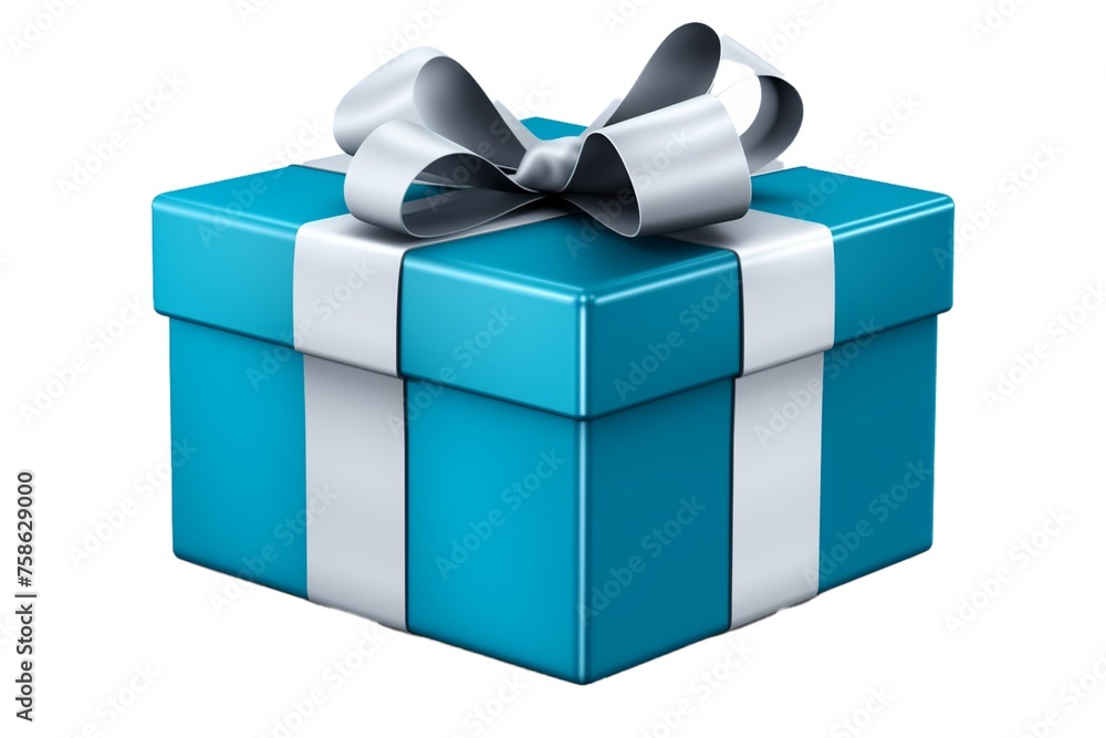 Poster Blue open gift box isolated on white background this png file with an isolated cutout object on a transparent background