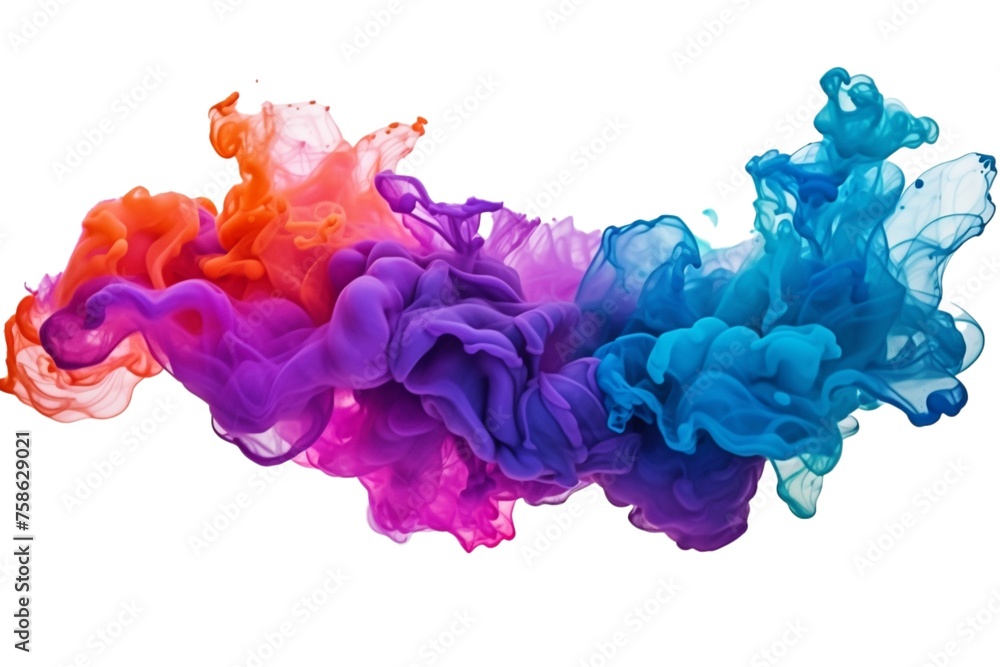 Poster acrylic colors and ink in water. abstract background. isolated. collection this png file with an iso