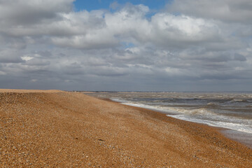 The beach at Dungeness on the Kent coast