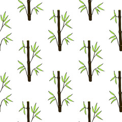Seamless pattern with Black Bamboo (Phyllostachys nigra punctata), ornamental and medicinal plant