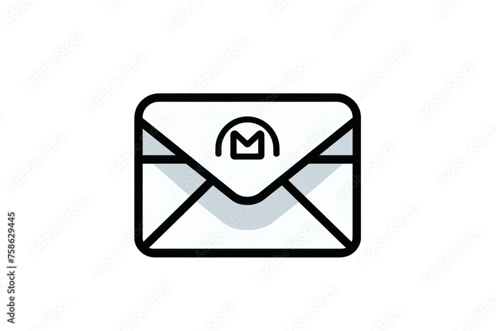 Poster email envelope outline vector icon on transparent background, email envelope outline icon this png f
