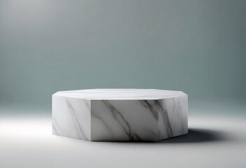  Plaster concrete pedestal backdrop with a natural marble show scene, white stone plate