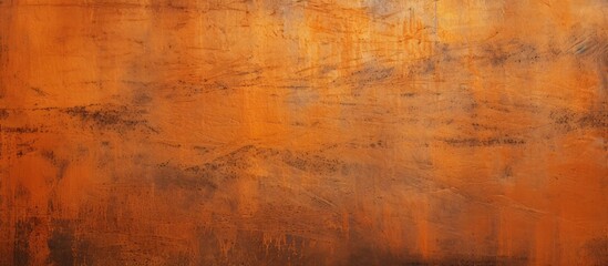 A closeup of a hardwood floor with tints of brown, amber, and orange. The rusted metal surface...