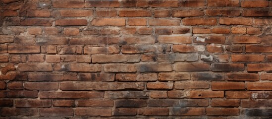 Obraz premium A detailed image showcasing a brown brick wall constructed with a composite building material known as brickwork, consisting of numerous bricks