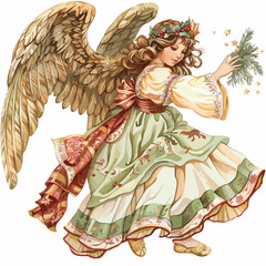 Christmas angels clipart Clipart isolated on white background