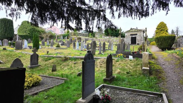 old Irish graveyard on a spring morning in Kilkenny