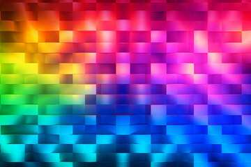 Background image with rainbow digital effect pattern.