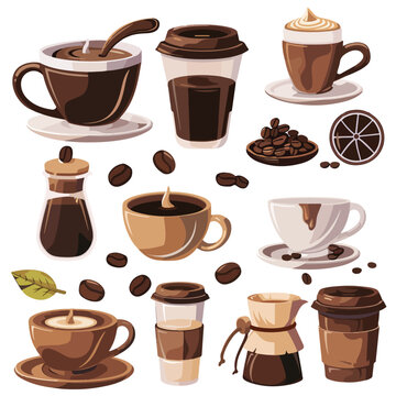 Coffee Drinks Clipart Clipart isolated on white background