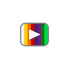 Play button icon isolated on transparent background