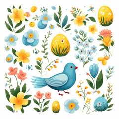 Easter and Spring Clipart Clipart isolated on white background