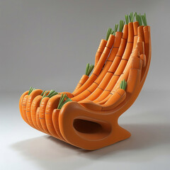 Stuhl, sessel, design einer karotte, deko, dekoration, orange, grün, modern, abstrakt, Chair, armchair, design of a carrot, decoration, decoration, orange, green, modern, abstract