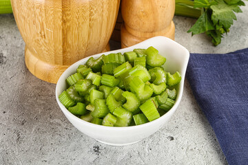 Vegan cuisine - Sliced celery stem