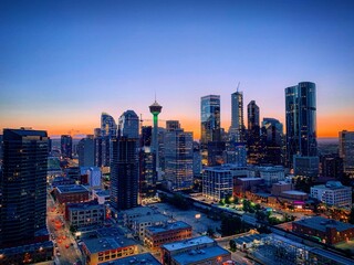 Fototapeta na wymiar city skyline at night - Calgary