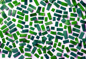 White Green Confetti Form Rectangles Background