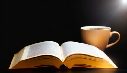cup of coffee with book