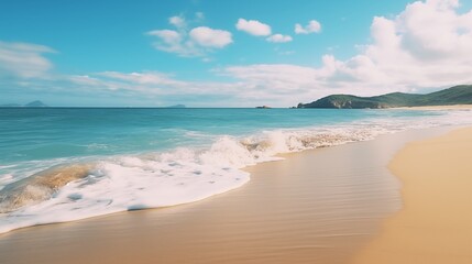 Fototapeta premium Tranquil seaside landscape with gentle waves. Sunny day