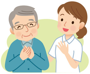 高齢者に寄り添う介護士　介護　ヘルパー