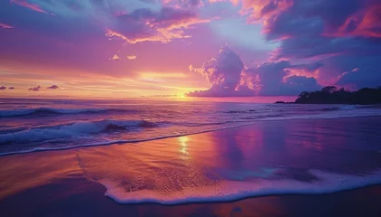 Foto auf Acrylglas sunset over the ocean © juni studio