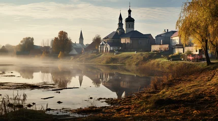 Foto auf Acrylglas Ancient Vitebsk in the autumn .. © Natia