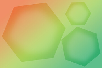 3D various sized hexagon shape pattern on gradient vitamin colored background