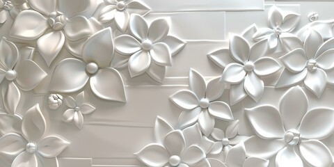 Elegant 3D floral wall art in monochrome style. perfect for modern home decor and background use. stylish and sophisticated design. AI