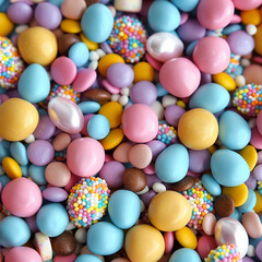 Fototapeta na wymiar Colorful easter eggs, easter candy . AI