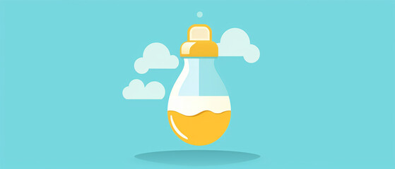 Baby milk bottle icon. Baby bottle vector flat icon.