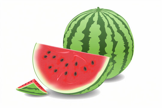A watermelon is cut in half and has seeds
