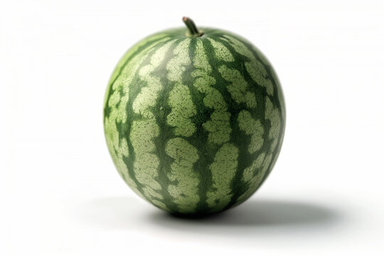 A watermelon is shown in the center of the image