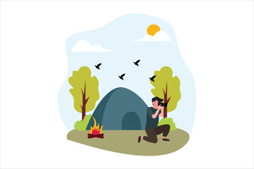 Weekend Activity Flat Illustration Design