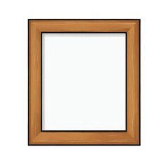 Obraz premium Wooden Picture Frame Hand Drawn Cartoon Style Illustration