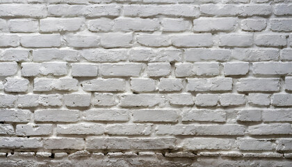 White painted old brick Wall panoramic background 