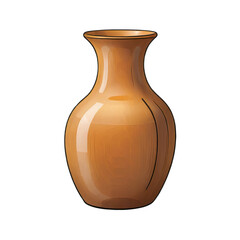 Wooden Vase Hand Drawn Cartoon Style Illustration