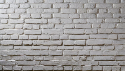 White painted old brick Wall panoramic background 