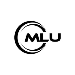 MLU letter logo design with white background in illustrator, cube logo, vector logo, modern alphabet font overlap style. calligraphy designs for logo, Poster, Invitation, etc.