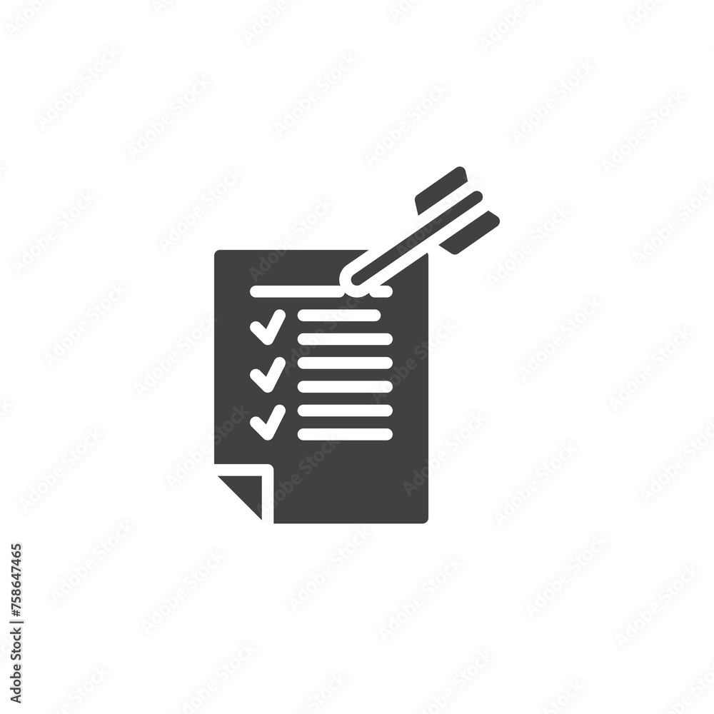 Poster checklist with arrow vector icon