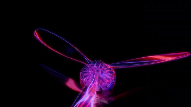 Rendering 3D animation, VISUAL EFFECTS Brushless motor FPV Model on a black background