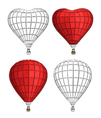 The set of hot air balloons in flight.
