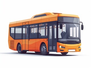 Obraz na płótnie Canvas Urban yellow bus isolated on white background