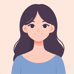 avatar illustration of a beautiful smiling young woman