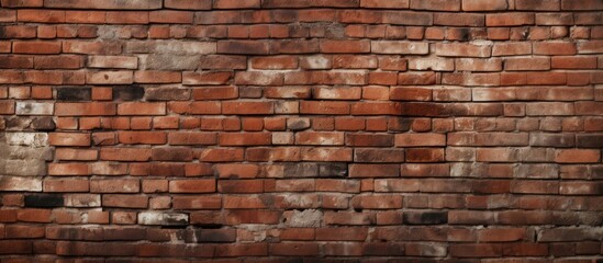 A detailed closeup of a brown brick wall showcasing the intricate pattern of the building material. The texture of the bricks and the stone wall gives it a rustic look