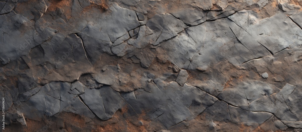 Poster a detailed closeup of a bedrock stone wall texture, showing intricate patterns and composite materia