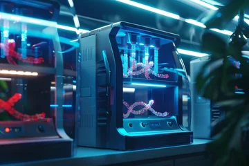 Fotobehang DNA sequencing machines analyzing genetic material to uncover valuable insights. © Amazing-World
