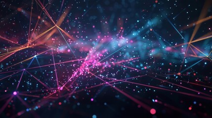 Obraz premium abstract glowing vibrant line geometric constellation background
